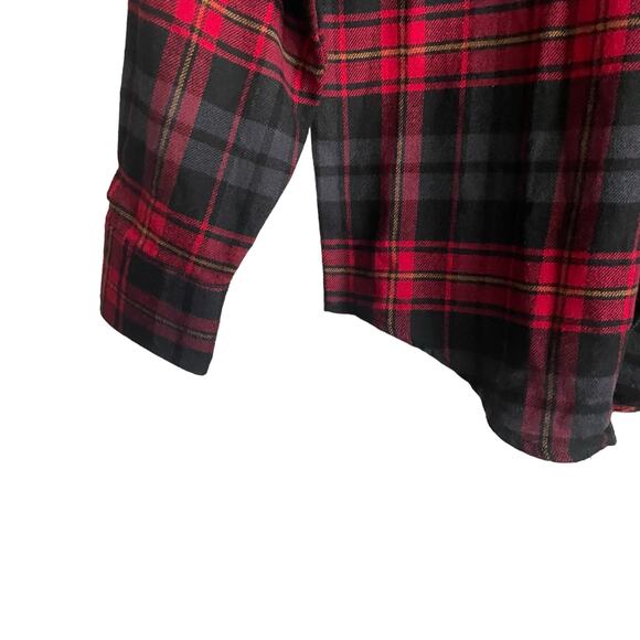 Ely Cattleman Women Flannel Top S Red Long Sleeve Pearl Snap Closure Western NEW - Picture 6 of 10